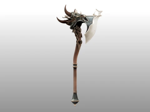 Crescent Horn Warstaff 3D Model