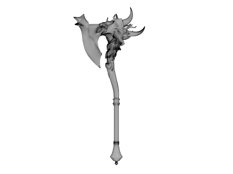 Crescent Horn Warstaff 3D Model