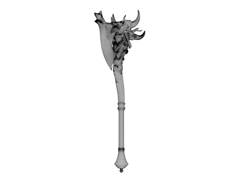 Crescent Horn Warstaff 3D Model