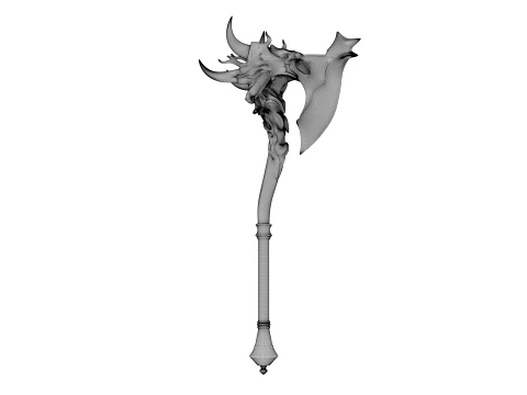 Crescent Horn Warstaff 3D Model