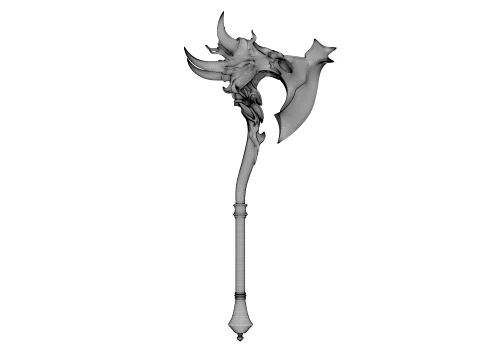 Crescent Horn Warstaff 3D Model