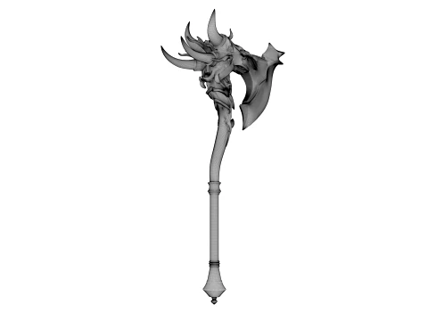 Crescent Horn Warstaff 3D Model