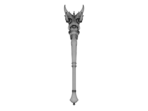 Crescent Horn Warstaff 3D Model