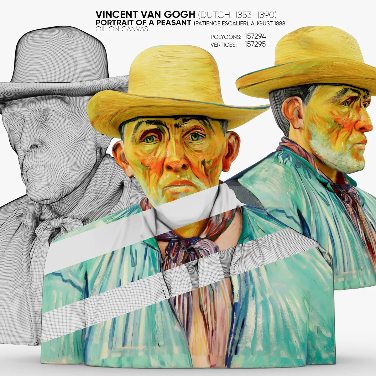 Portrait of a Peasant Patience Escalier 3D Model .c4d .max .obj .3ds .fbx .stl .blend