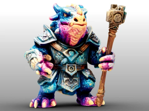 Rainbow Dragon 3D Model