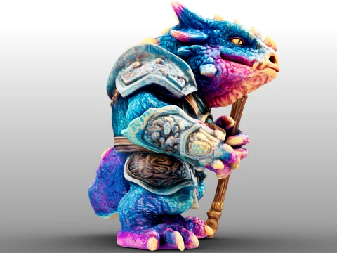 Drag&atilde;o arco-&iacute;ris Modelo 3D