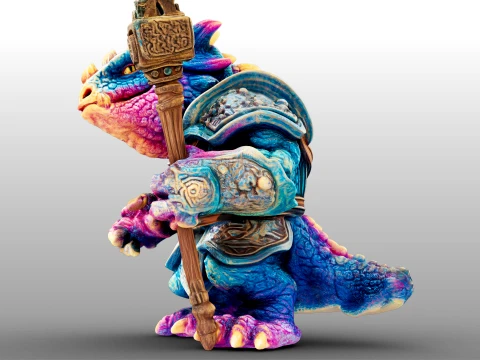 Drag&atilde;o arco-&iacute;ris Modelo 3D