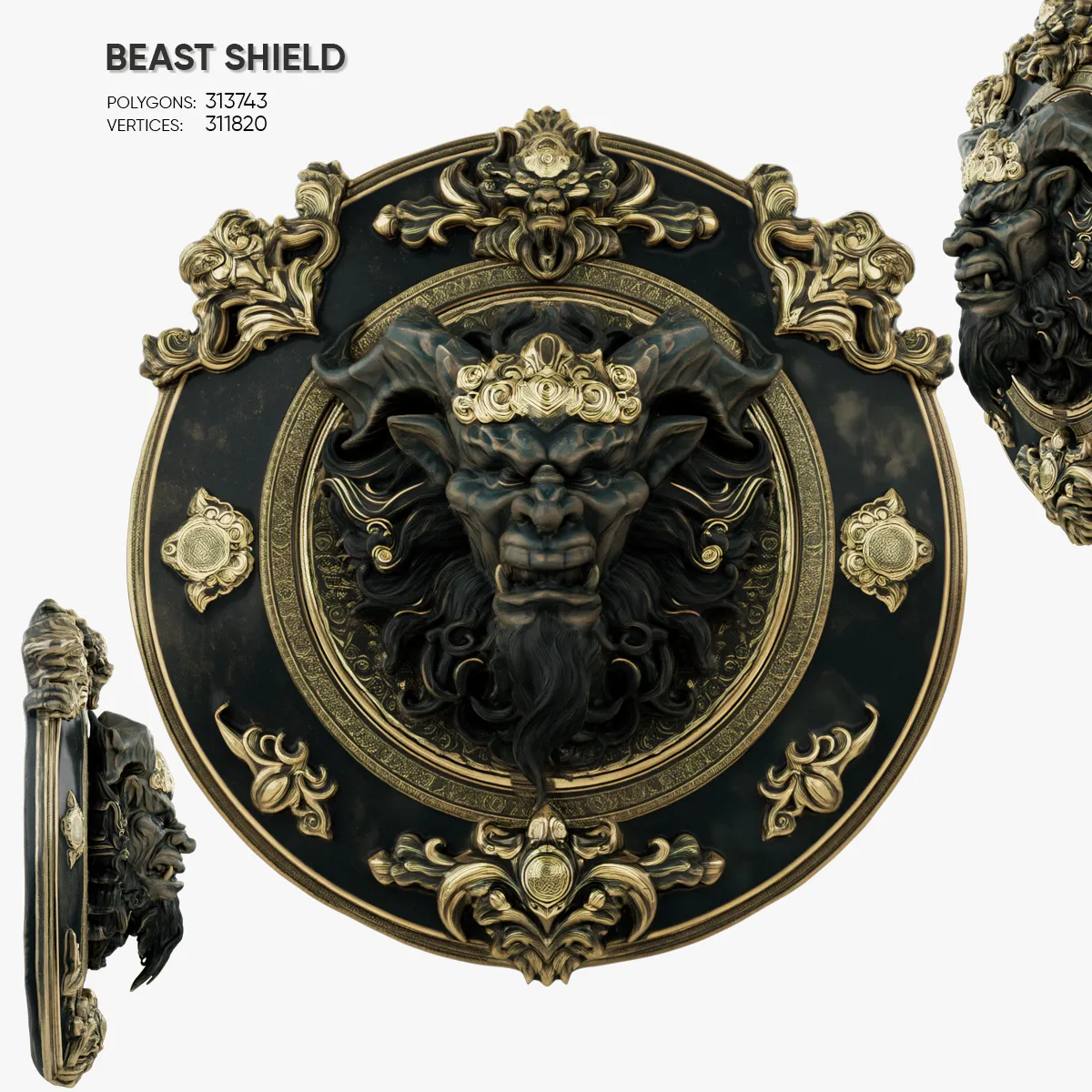 Escudo da Besta Modelo 3D .c4d .max .obj .3ds .fbx .stl .blend 