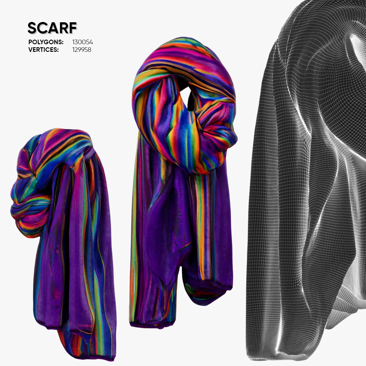 Scarf 3D Model .c4d .max .obj .3ds .fbx .stl .blend