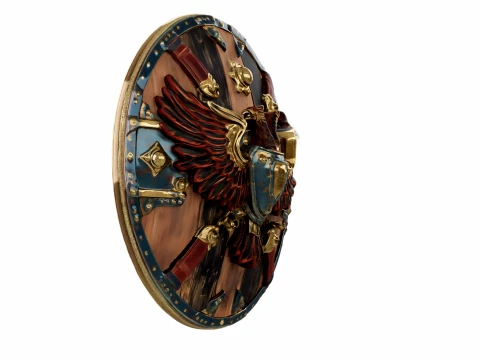 Winged Crest Shield 3D Model