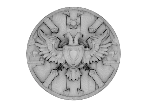 Winged Crest Shield 3D Model