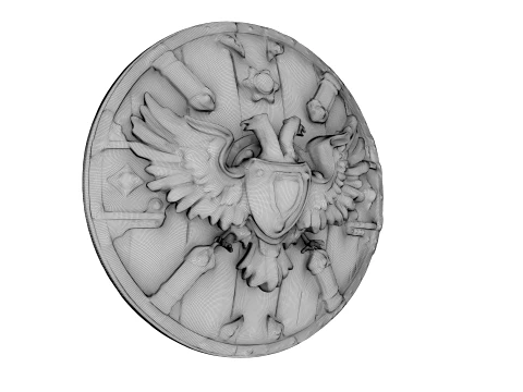 Winged Crest Shield 3D Model