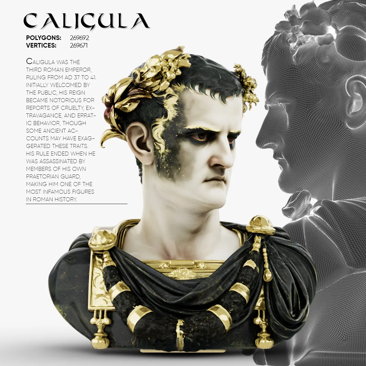 Caligula 3D Model .c4d .max .obj .3ds .fbx .stl .blend