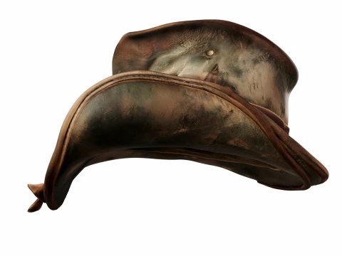 Weathered Leather Cowboy Hat 3D Model