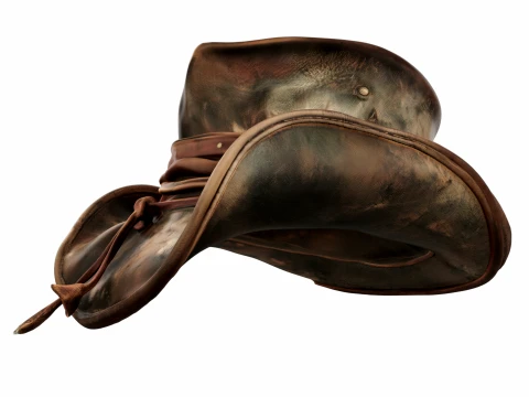 Weathered Leather Cowboy Hat 3D Model
