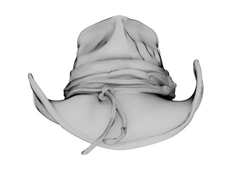 Weathered Leather Cowboy Hat 3D Model