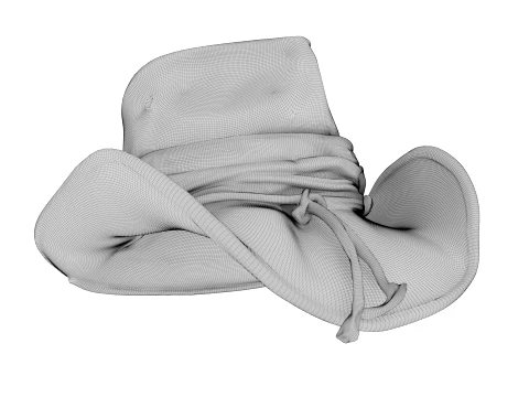 Weathered Leather Cowboy Hat 3D Model