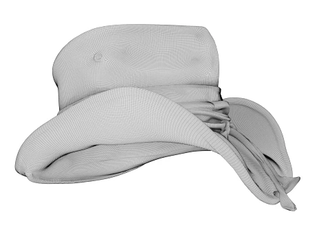 Weathered Leather Cowboy Hat 3D Model