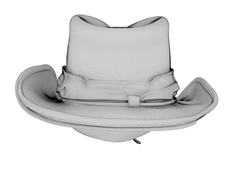 Weathered Leather Cowboy Hat 3D Model