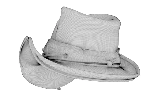 Weathered Leather Cowboy Hat 3D Model