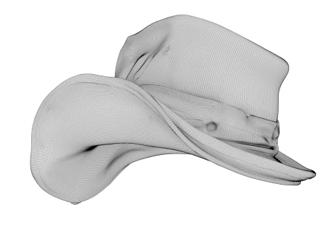 Weathered Leather Cowboy Hat 3D Model