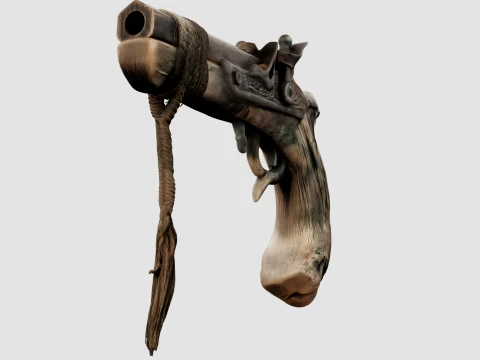 Wooden Pistol 3D Model