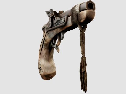 Wooden Pistol 3D Model