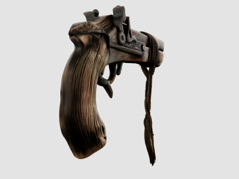 Wooden Pistol 3D Model