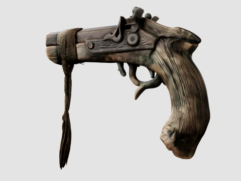 Wooden Pistol 3D Model