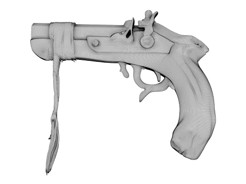 Wooden Pistol 3D Model