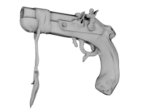 Wooden Pistol 3D Model