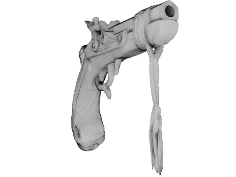 Wooden Pistol 3D Model