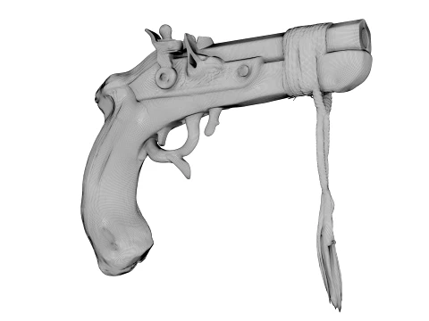 Wooden Pistol 3D Model