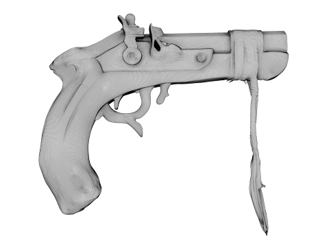 Wooden Pistol 3D Model