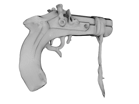 Wooden Pistol 3D Model