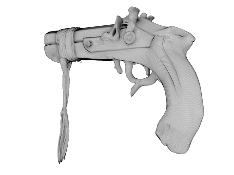 Wooden Pistol 3D Model