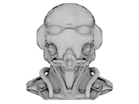 Cosmic Scifi Helmet 3D Model