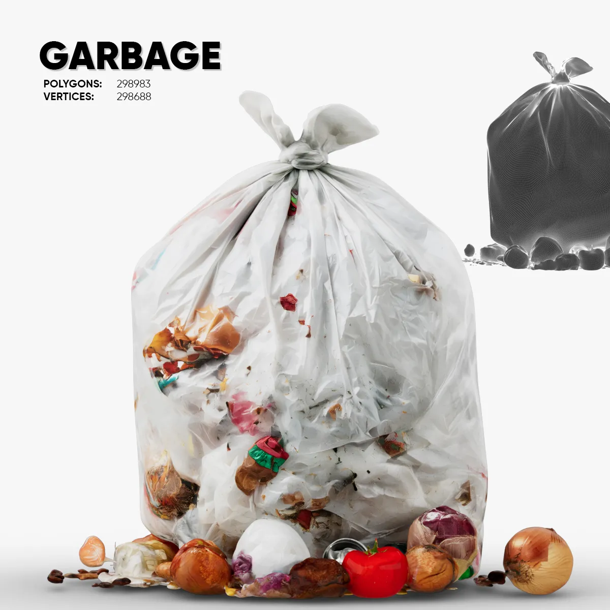 A Pile of Garbage 3D Model .c4d .max .obj .3ds .fbx .stl .blend 