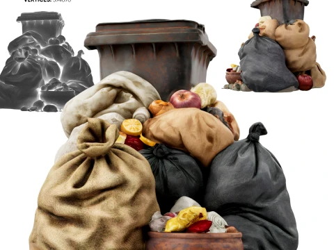 Un mont&oacute;n de basura Modelo 3D