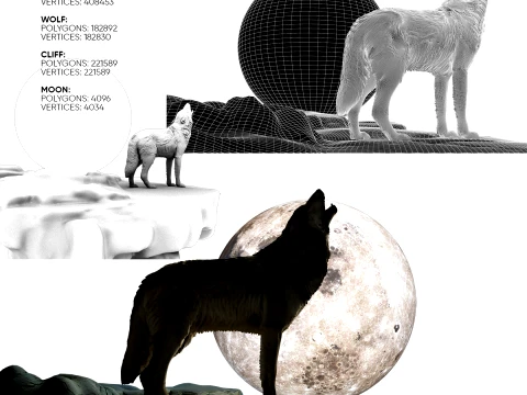 Howling Wolf 3D Model