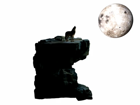 Howling Wolf 3D Model