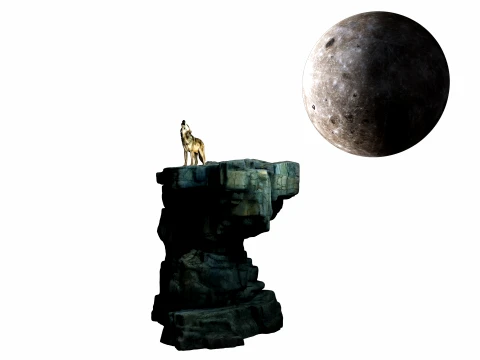 Howling Wolf 3D Model