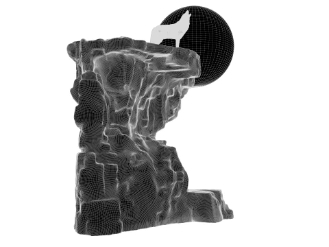 Howling Wolf 3D Model