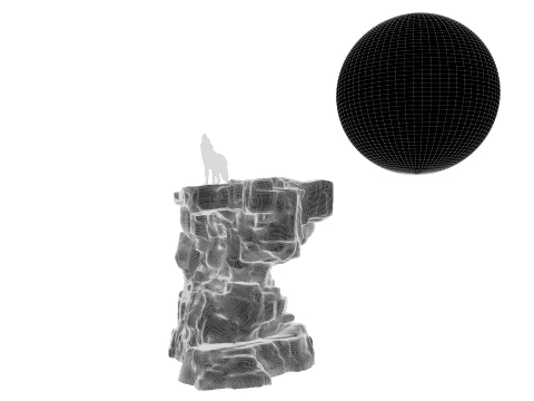 Howling Wolf 3D Model
