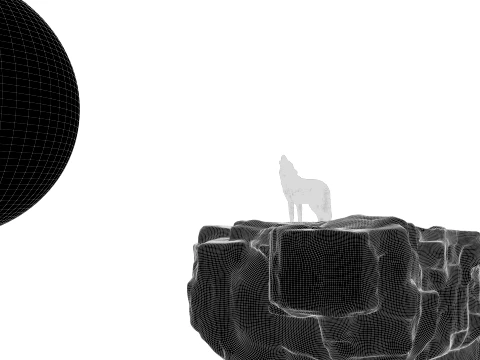 Howling Wolf 3D Model