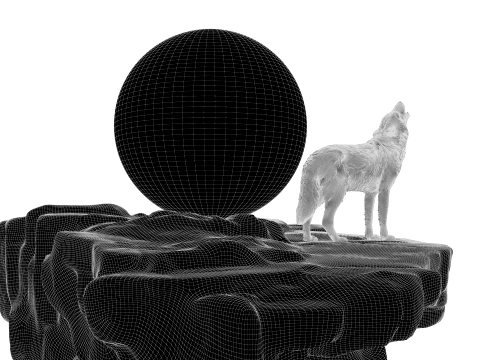 Howling Wolf 3D Model
