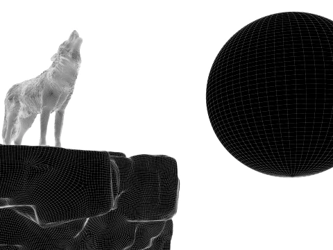 Howling Wolf 3D Model