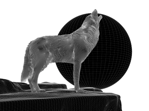 Howling Wolf 3D Model