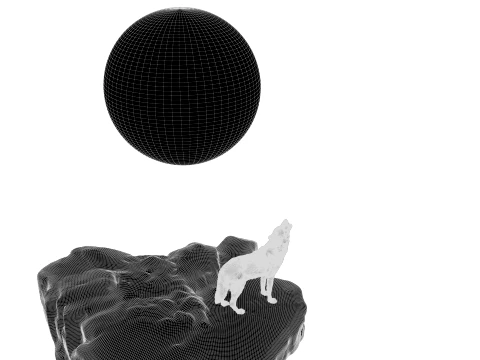 Howling Wolf 3D Model