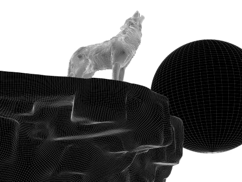 Howling Wolf 3D Model